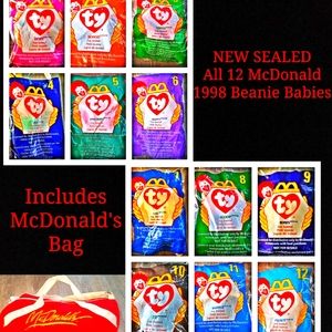 NEW McDonald's Beanie Babies Collection - All 12 From 1998 Set